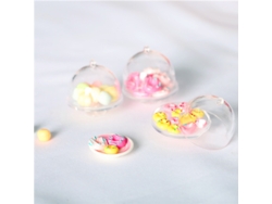 Miniatura de dona de plástico transparente para casa de muñecas, accesorio creativo OB11