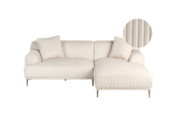 Sofá esquinero Beliani Stenum Bombazine blanco 242x168x80