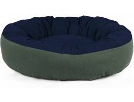 Cama Redonda para Perros y Gatos GAUTY Tela de sarga (Azul Oscuro y Verde - 57 cm)