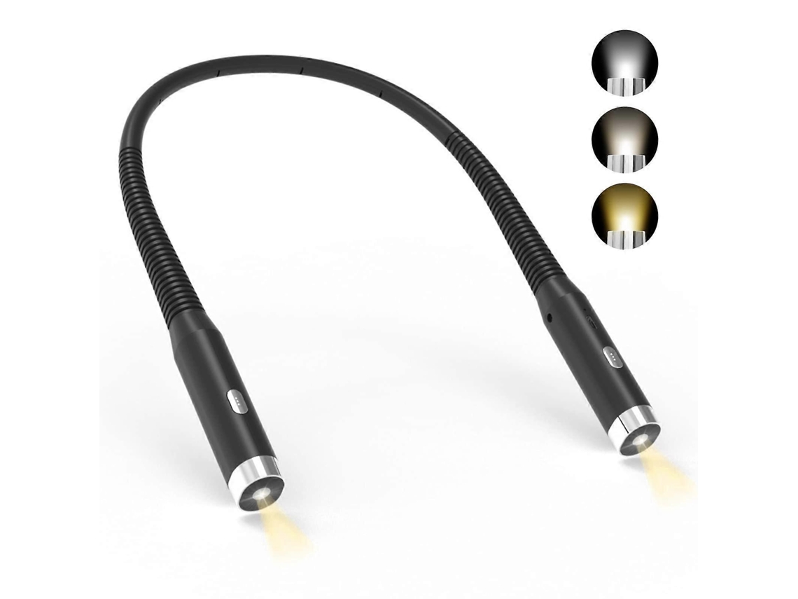 Rebe-lámpara De Lectura Para Cuello Recargable 3 Niveles De Brillo 360 Doble Usb Led Para Viajes Tejer Campamento