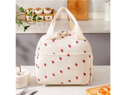 (beige) Bolsa De Almuerzo De Pana Colorida, Impermeable Y Portátil, Con Bolsa De Hielo.