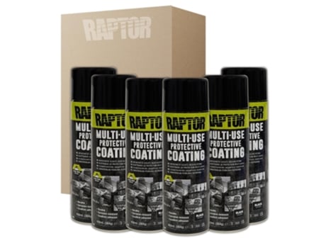 Conjunto 6 Aerosoles DISPIVAL Pintura Raptor 1K Negro (450 ml)