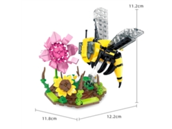 Bloques de construcción de animales e insectos: mariposa, mantis religiosa, caracol, abeja y plantas. Juguetes educativos para niños. Viewleaf.