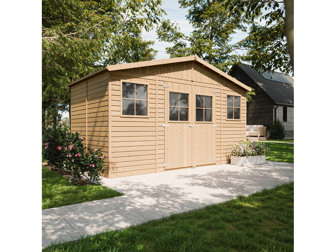 Caseta de Jardín de Madera TIMBELA M332 con Ventanas (8 M² - 246 x 418 x 220 cm)