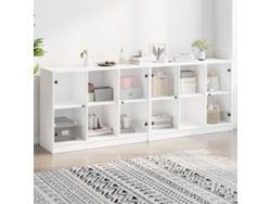 Estantería | Librería | Estante De Libros Con Puertas Madera De Ingeniería Negro 204x37x75 Cm