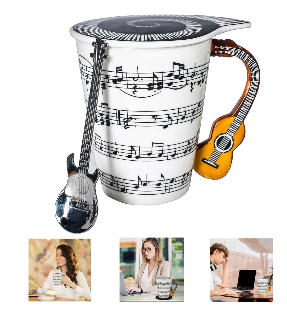 Taza de guitarra, Eslowmoose, taza de café con cuchara