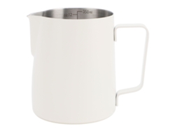 Jarra de capuchino de 350 ml de acero inoxidable 304 con alta conductividad térmica blanca