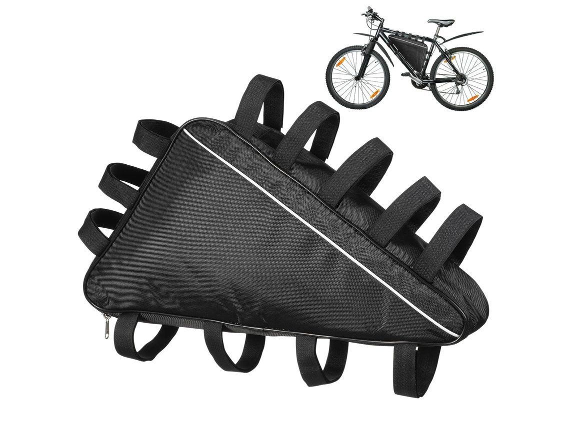 Bolsa Triangular Para Cuadro De Bicicleta, Gran Capacidad, Impermeable, Bolsillo De Malla Para Batería Y Teléfono.