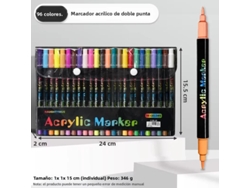 Marcadores De Pintura Acrílica (96 Colores), Un Extremo Es Una Punta Fina Y El Otro Es Una Punta De Pincel.