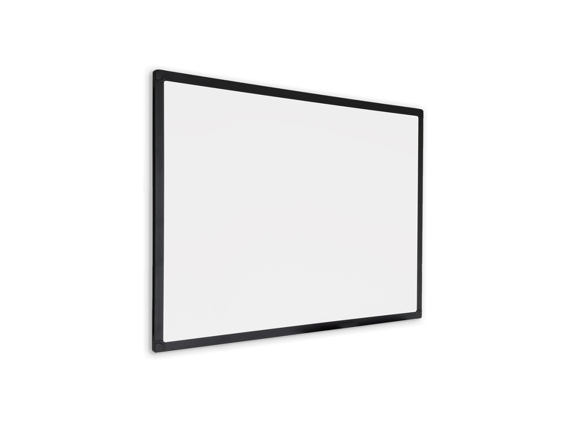 Pizarra Blanca IVOL con marco negro magnética 80x110 cm
