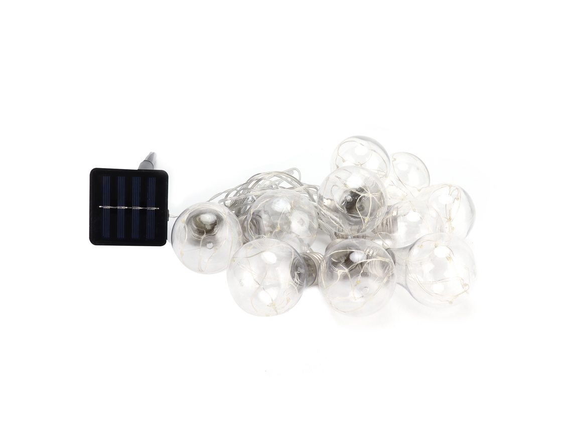 Rebe-luz De Cuerda Solar Con 50 Led, Bombilla Decorativa Impermeable, Luz Cálida Para Boda Exterior Y Jardín