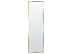 Espejo colgante Beliani Brieuc con marco ondulado dorado en MDF dorado, 50 x 2 x 160 cm