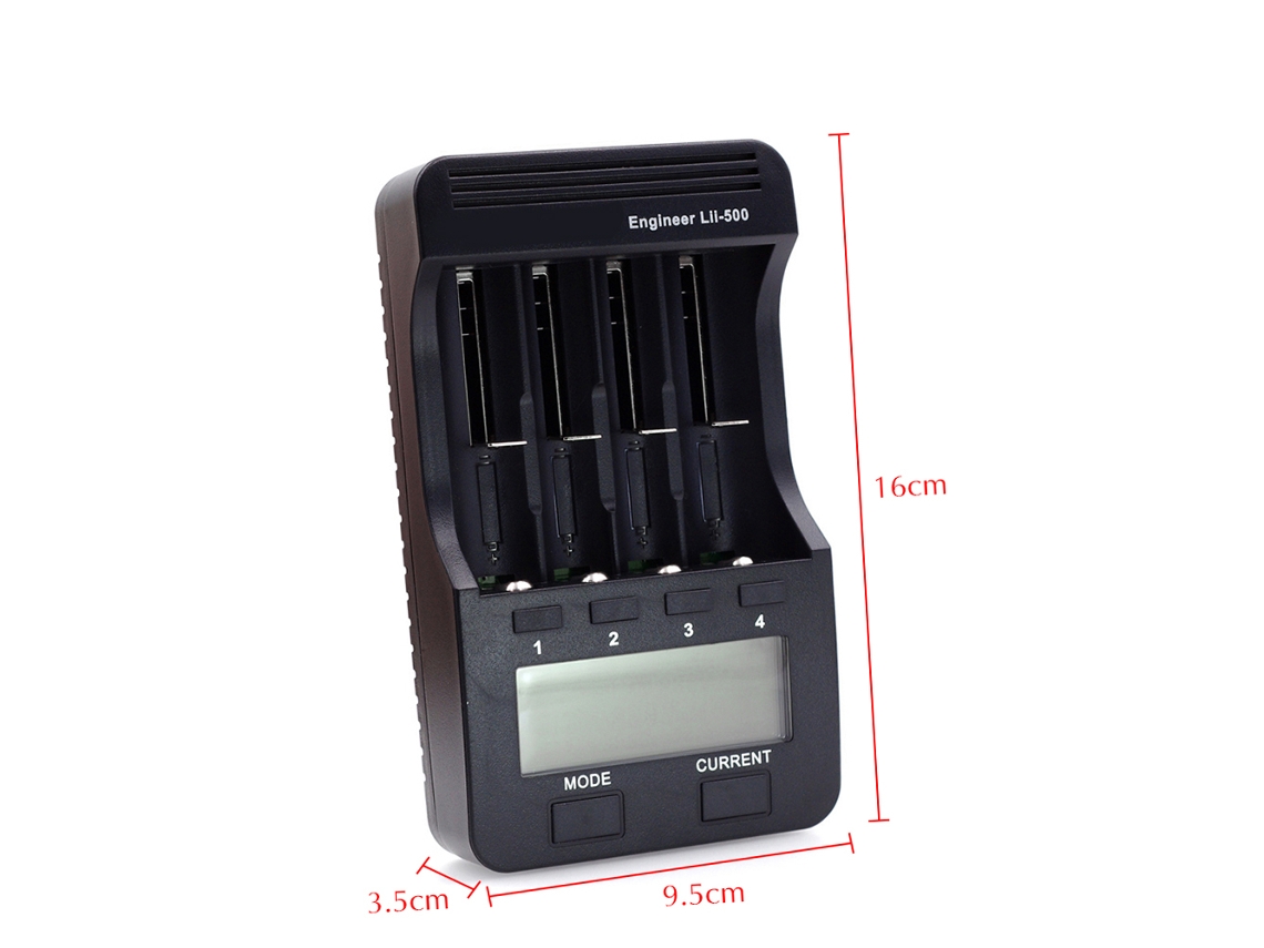 Cargador Inteligente Liitokala Lii-500 Con 4 Ranuras Para Baterías De Iones De Litio De 3,7 V/ni-mh De 1,2 V, Pantalla Lcd Y Protecciones.