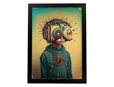 NACNIC Poster Prismáticos En Estilo Surrealismo Cinematográfico Ilustraciones Y Grabados De Historieta Abstracta Y Artística A3 Marcos Negros