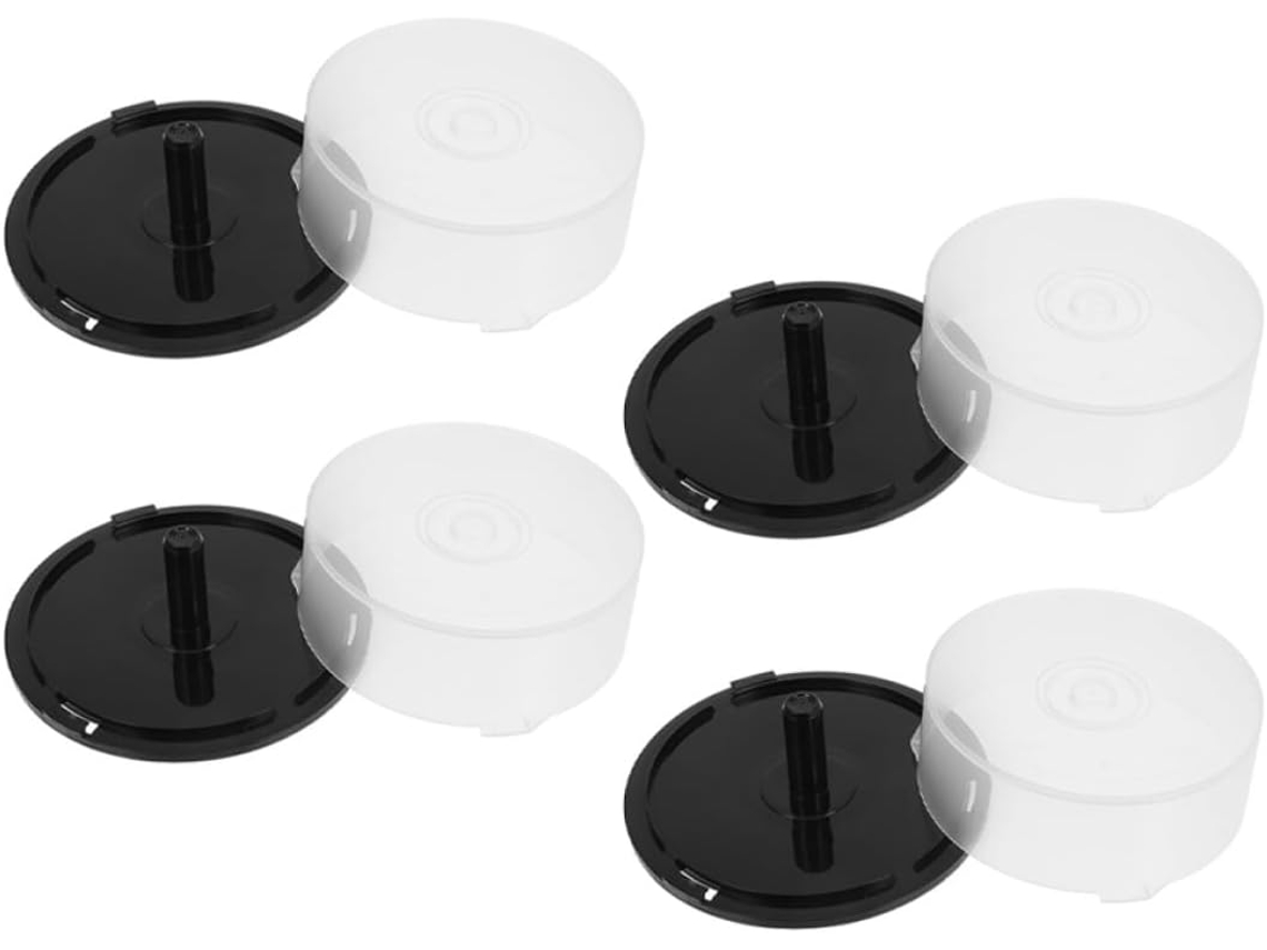 Cubo De Almacenamiento De Cd/dvd De 4 Piezas, Contenedor Transparente Con Base Negra, Capacidad