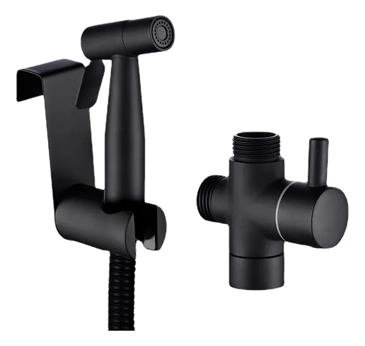 Pistola de agua de acero inoxidable 304 negra para bañoslowmoose