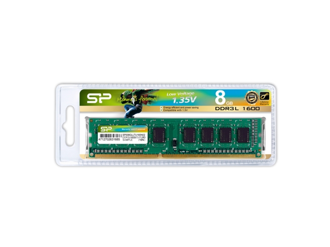 Memoria RAM DDR3 SILICON POWER SP008GLLTU160N02 (1 x 8 GB - 1600 MHz - CL 11 - Verde)