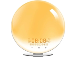 Despertador con luz de amanecer y simulación de amanecer/atardecer con colores, 8 opciones (blanco)
