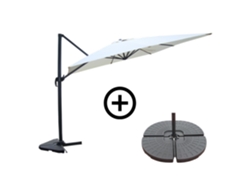 Conjunto de parasol Cesare Cru y 4 baldosas de lastre Concept U