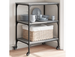 Carrito De Cocina Madera De Ingeniería Gris Sonoma 60x41x76 Cm