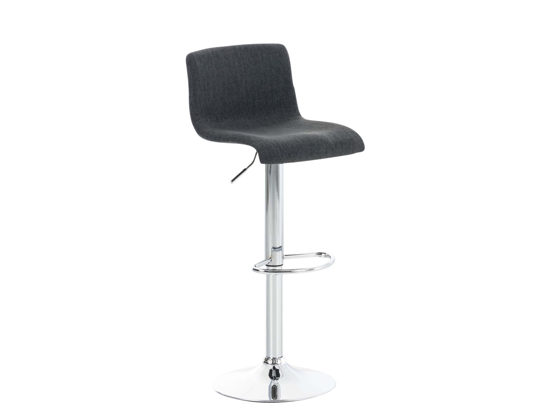 Taburete de bar Hover en tela gris oscuro/metal cromado Clp