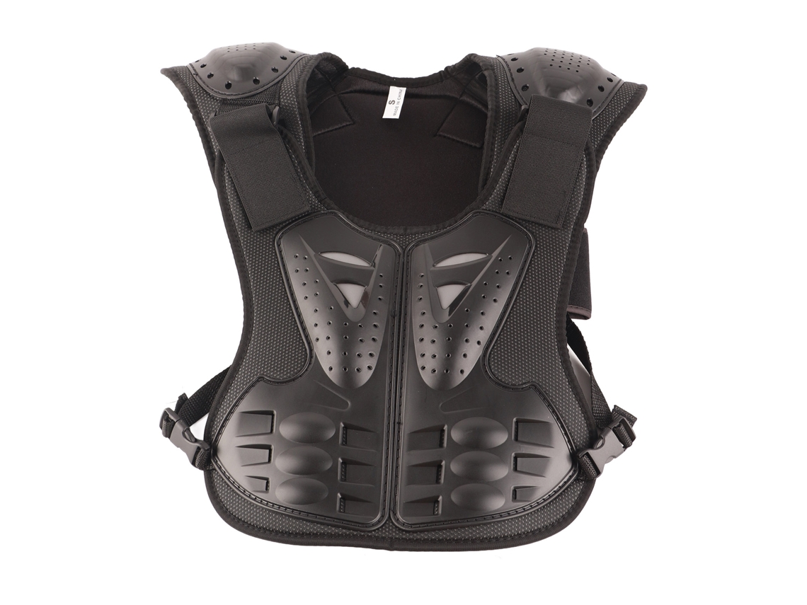 Chaleco Protector De Pecho Y Espalda Para Niños Con Tira Reflectante Ajustable Para Patinaje Y Equitación - Negro Talla S