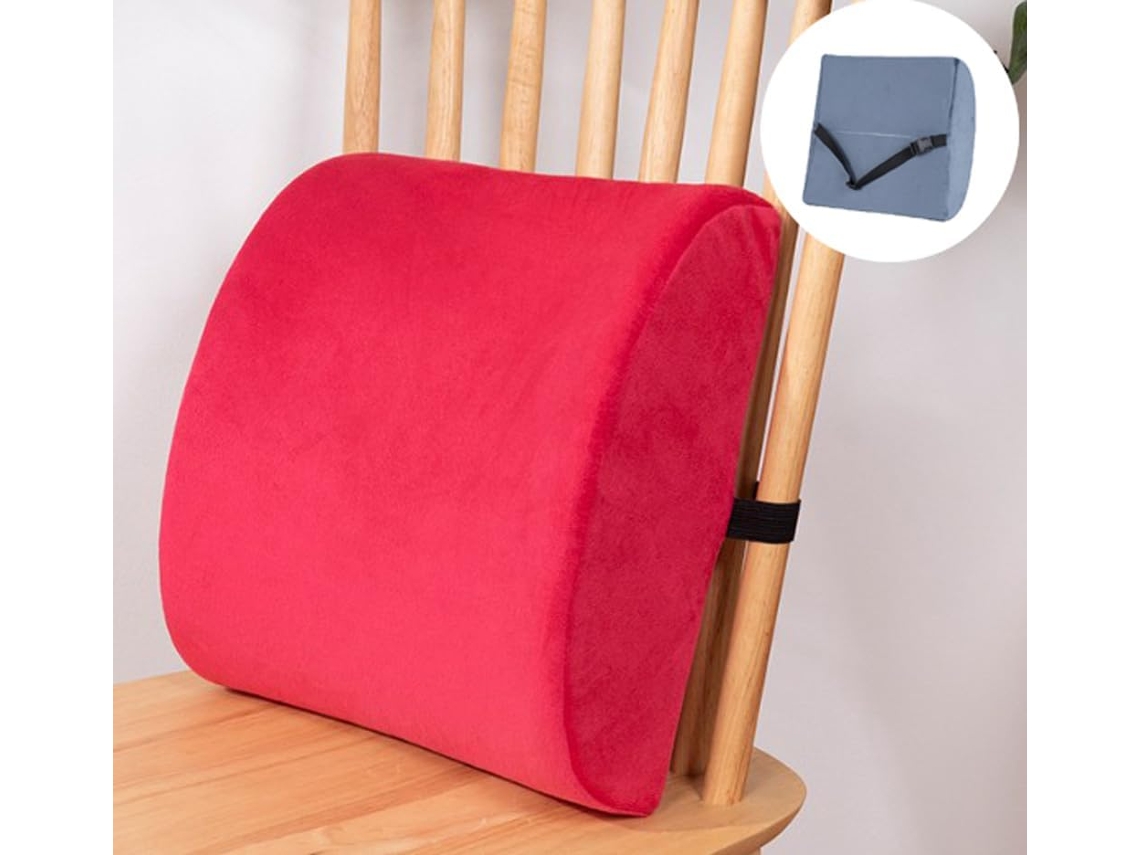 Almohada De Apoyo Lumbar, Almohada Ergonómica Para Respaldo De Silla De Oficina, Alivia Eficazmente El Dolor, Rojo Gertiz