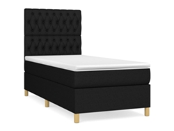 Maison Exclusive - Cama Box Spring Con Colchón Tela Negro 90x190 Cm