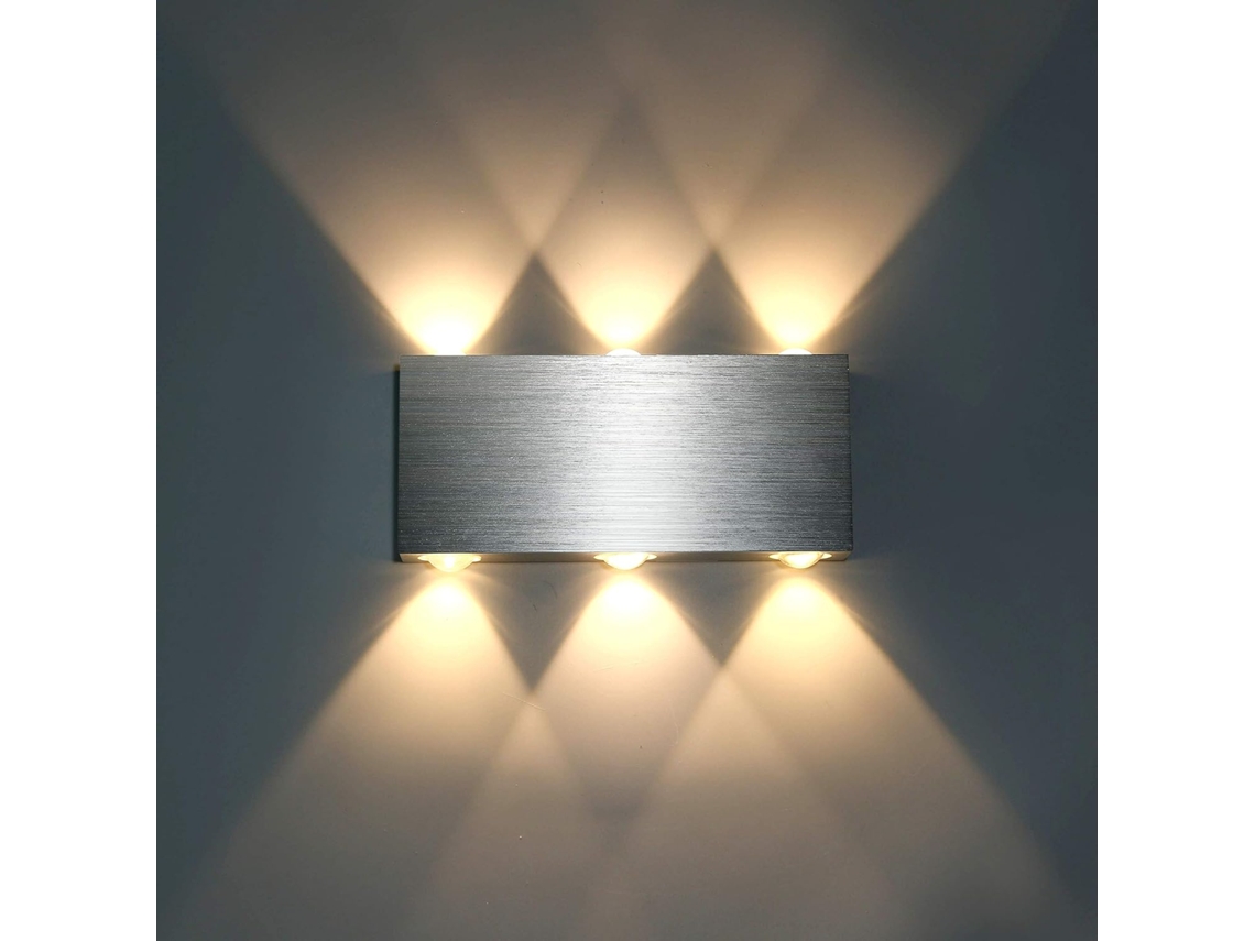 Aplique De Pared Led 6w, Lcuadrada Moderna Aluminio Para Interiores -hacia Arriba/abajo, Decorativa, Luz Blanca Cálida.