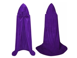 2026-4041-capa De Muerte Con Capucha Larga Medievo Para Cosplay Halloween Hechicero Bruja Tela Veludo Capa Morada De 170 Cm