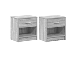 Maison Exclusive - Mesitas De Noche (2 Unidades) Con Cajón, Color Gris Sonoma, 39x28x41 Cm