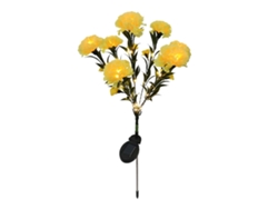 2026-luz Solar De Flor Led Forma De Clavel Impermeable Para Jardín Patio Exterior Amarillo