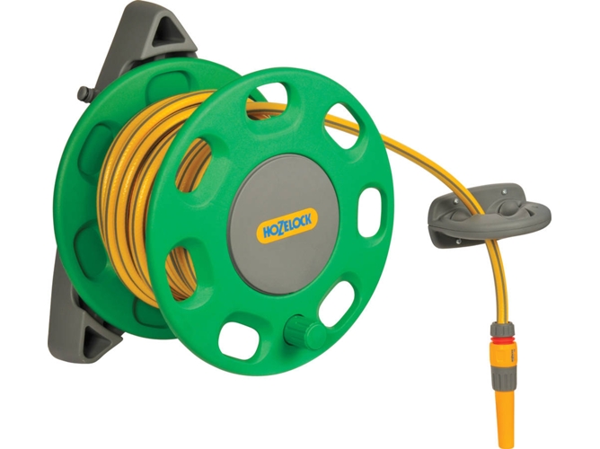 Hozelock Carrete montado en pared 30 m con manguera de 15 m