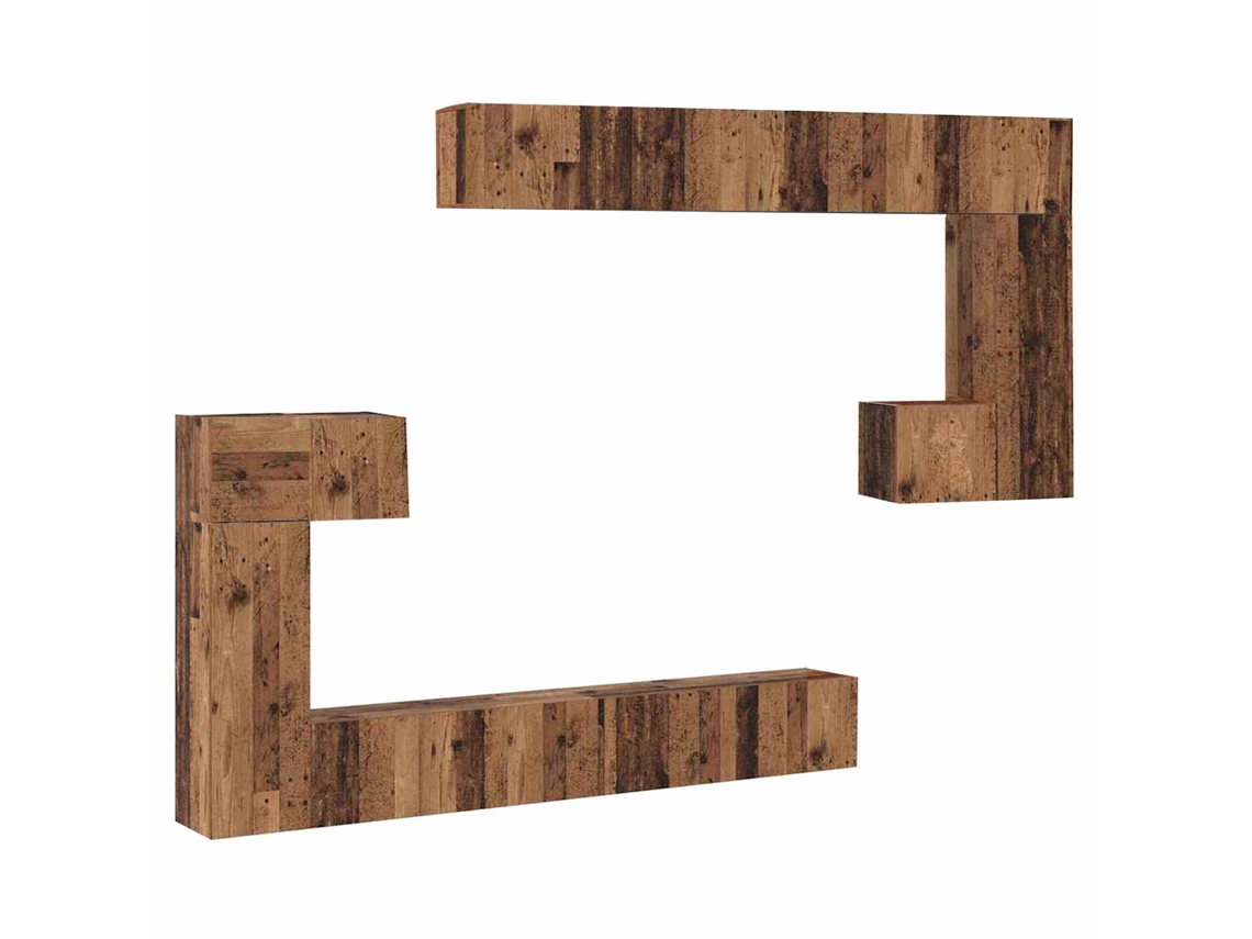 Maison Exclusive - Unidades De Tv 4 Pcs Madera Vieja Madera Contrachapada