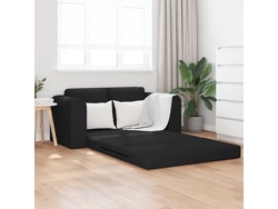 Sofá De Suelo Cama 2 En 1 Negro 148x71x83 Cm Tejido Wsd516222