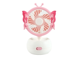 Mini ventilador portátil USB rosa con forma de mariposa para niños