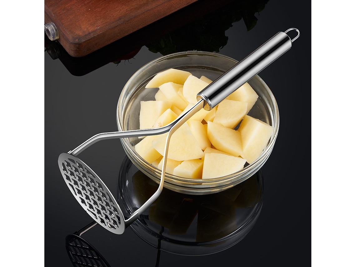 Trituradora De Patatas Exprimidor De Frijoles Prensa De Ajos Antiadherente Puré De Calabaza Fruta Guacamole Plata BISBISOUS