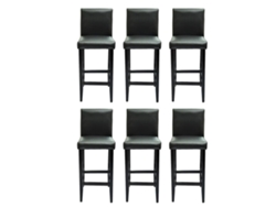 Maison Exclusive - Taburetes De Bar 6 Unidades De Cuero Artificial Negro