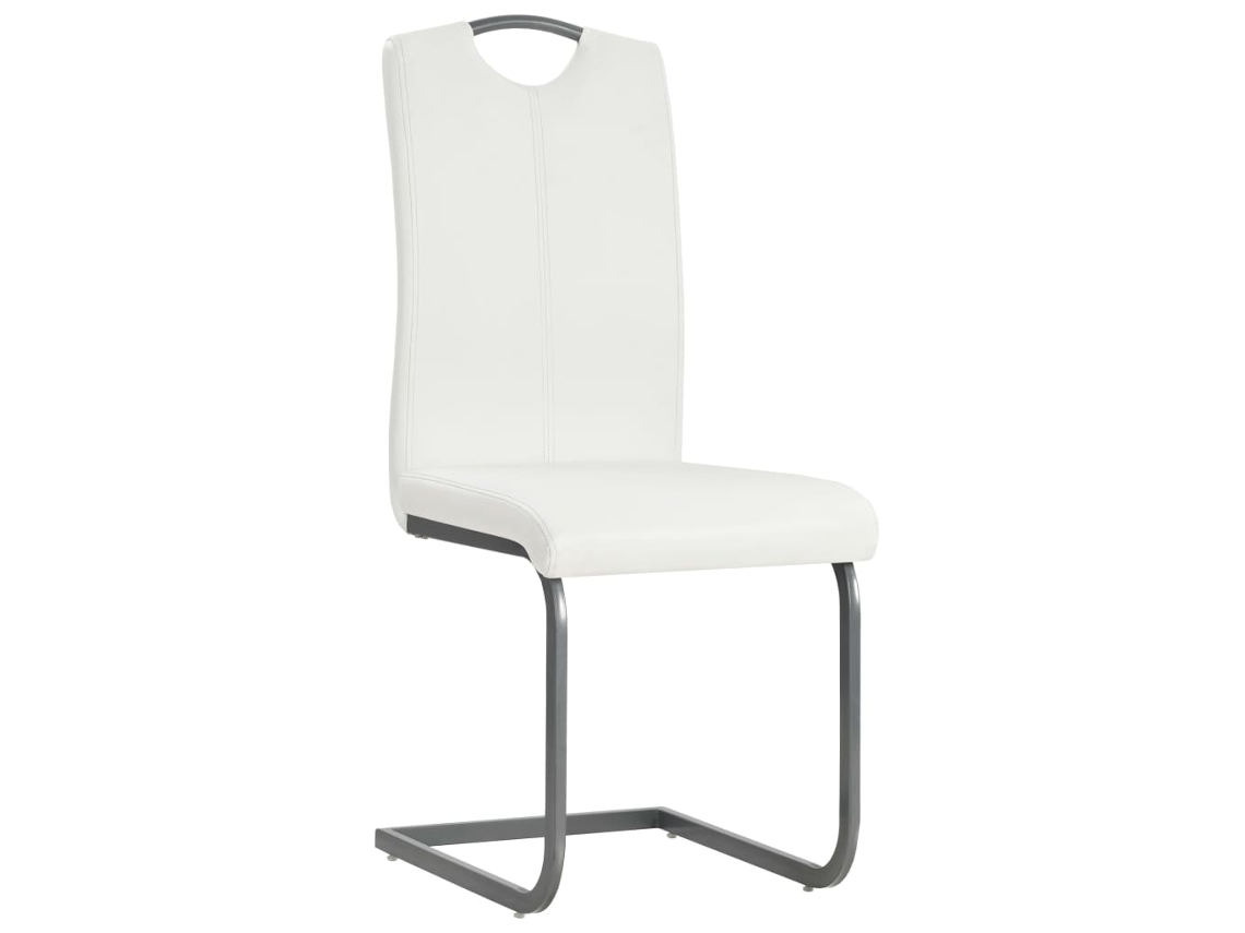 Maison Exclusive - Sillas De Comedor Voladizas 6 Unidades De Tela Blanca