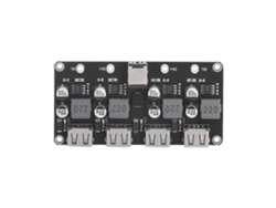 Convertidor reductor de CC de 4 vías para cargador rápido QC2.0/QC3.0 con base de carga para dispositivos móviles (sin marca)