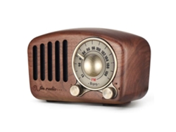 Radio Bluetooth retro de estilo clásico, refuerzo de graves, volumen alto, conexión inalámbrica Bluetooth 5.0, radio FM de madera