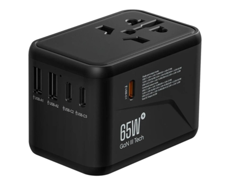 Cargador Viagem Universal Gan Fast ANTIIMPACTO! Negro