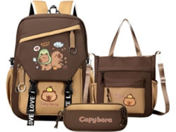 Mochila con forma de cerdo de agua para niñas, bonito set de útiles escolares para niños Gokoco