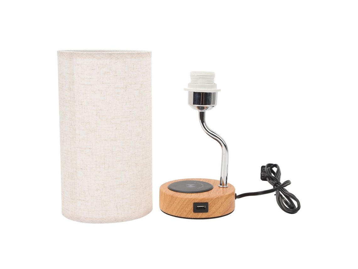 Lámpara de mesa 2026 con cargador inalámbrico, LED regulable, USB, moderna, para dormitorio, sala de estar, oficina, hotel, dormitorio.