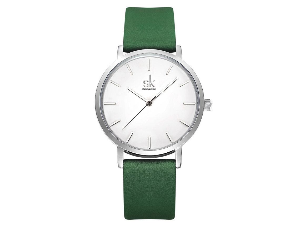 Reloj De Pulsera De Cuarzo Para Mujer Zhoulianfa Rosa Y Rojo Con Correa De Cuero Sintético.