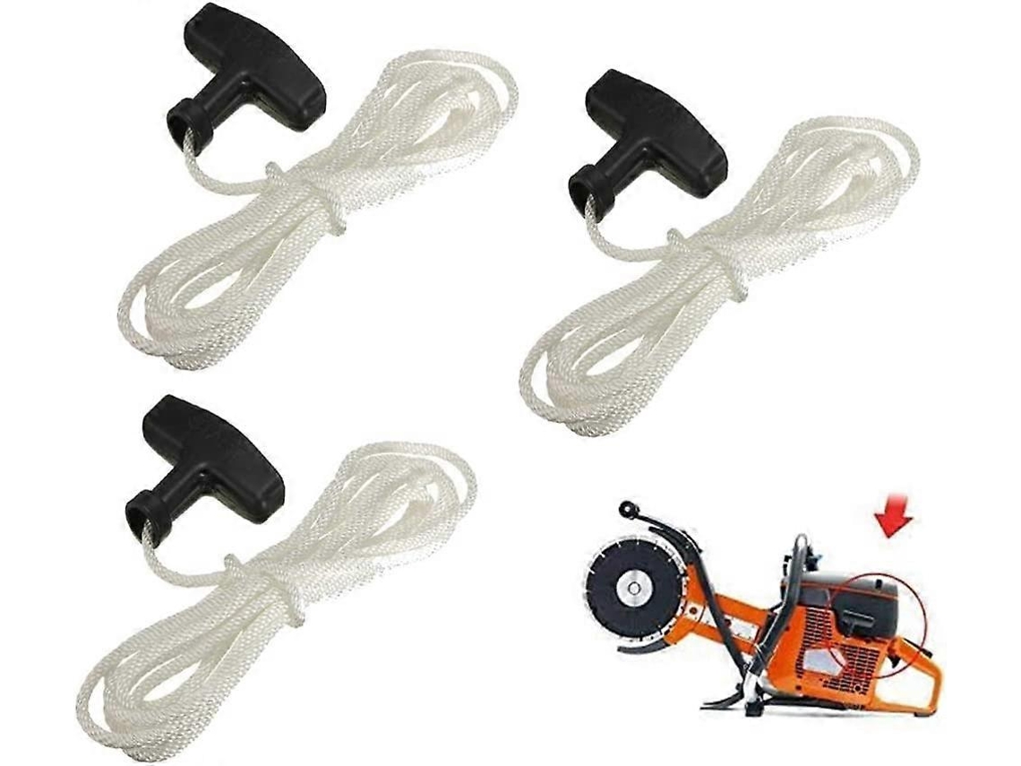 Cuerda De Arranque Y Mango Compatible Con Briggs Stratton 992366 600-series Cortacésped (paquete De 3)