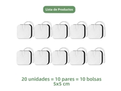 (128 Piezas, 20 Piezas, 5x5cm) Almohadillas De Electrodos De Gel, Pegatinas Para Estimulador Muscular Ems De Pulso Adelgazante