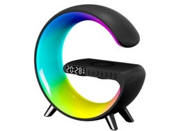 Cargador Inalámbrico Luz Ambiental Altavoz Bluetooth Música Ritmo Reloj Despertador