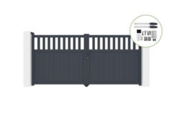 Portón abatible 3,4m SANTIS H.160cm aluminio motorización HICKER B200 CASANOOV