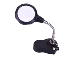 Lámpara De Aumento Con Led Y Pinzas De Cocodrilo Para Soldadura Y Reparaciones, Ajustable, De Sobremesa, Negra.